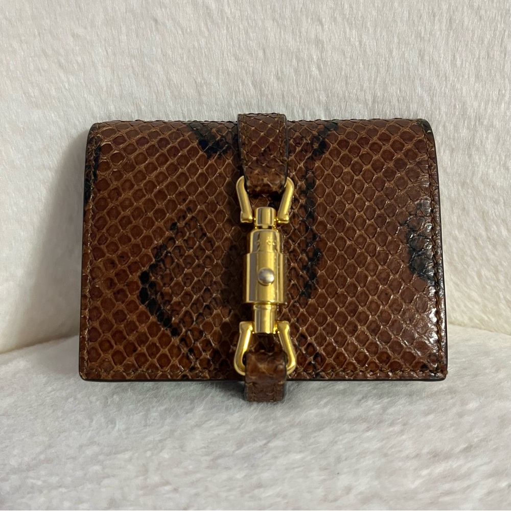 Gucci snake skin compact wallet